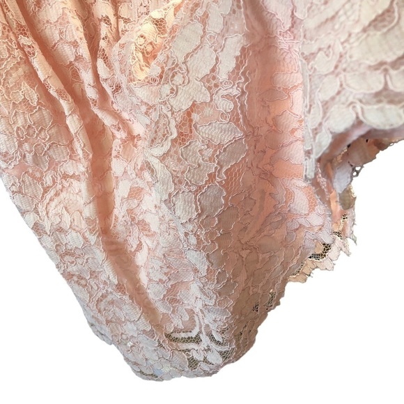 Davids Bridal Sleeveless Lace Dress Girl 6 Pink Lined Modified Halter - Picture 3 of 10